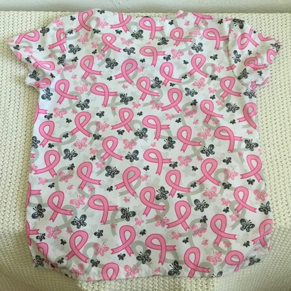 CASSANDRA O NURSING SCRUB WITH POCKETS CANCER AWARENESS SIZE LARGE - Picture 5 of 5